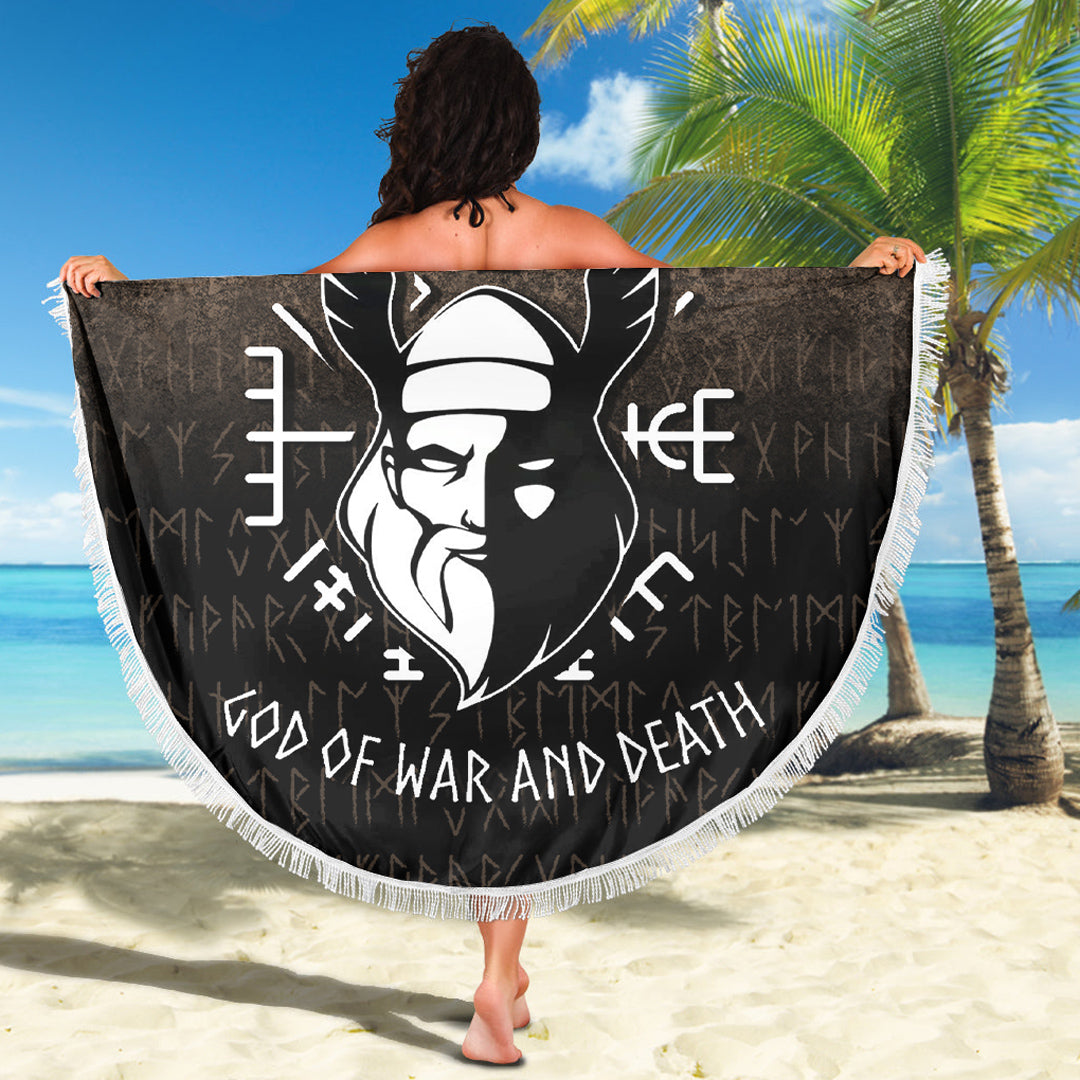 Wonder Print Shop Beach Blanket - Odin God Of War and Death Beach Blanket RLT12 - Wonder Print Shop