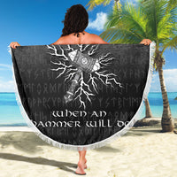 Viking Beach Blanket Why Use Words When An Hammer Will Do Beach Blanket RLT12 - Wonder Print Shop
