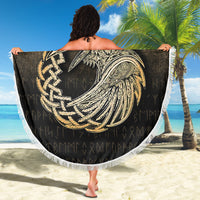 Viking Beach Blanket Vikings Raven Gold Version Beach Blanket RLT12 - Wonder Print Shop
