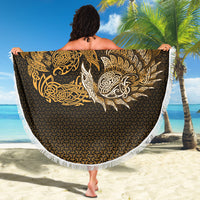 Viking Beach Blanket Ragnarok Huginn Muninn Gold Version Beach Blanket RLT12 - Wonder Print Shop