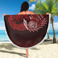 Viking Beach Blanket Ragnarok Huginn Muninn Red Version Beach Blanket RLT12 - Wonder Print Shop