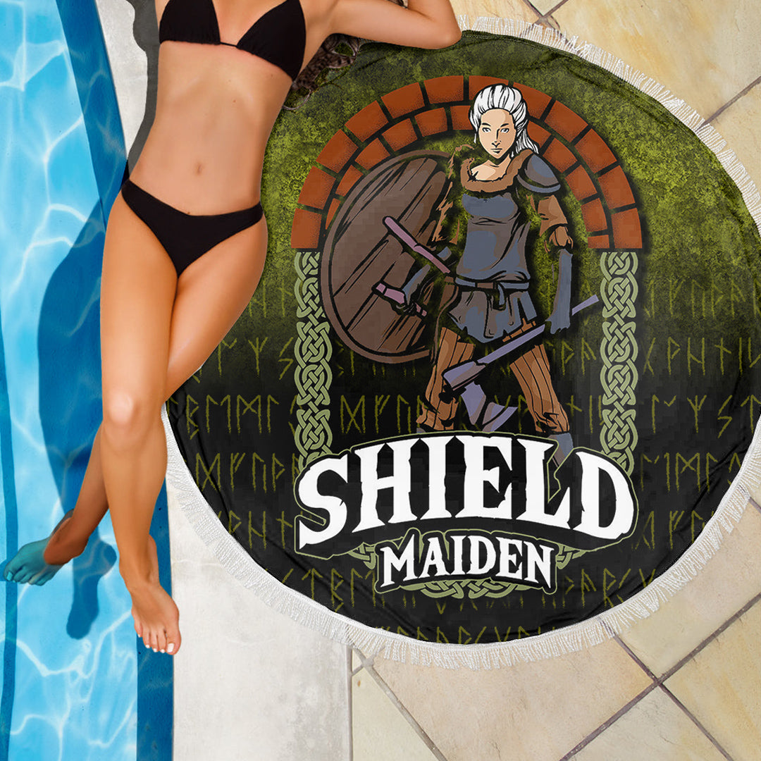 Viking Beach Blanket Viking Shield Maiden Beach Blanket RLT12 - Wonder Print Shop