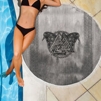 Viking Beach Blanket Viking Valknut and Raven Beach Blanket RLT12 - Wonder Print Shop