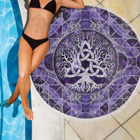 Viking Bathroom Set Tree Of Life with Triquetra Amethyst and Silver Bathroom Set RLT12 - Wonder Print Shop