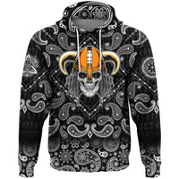 Viking Hoodie Bearded Viking with Bandana Paisley Style RLT12 - Wonder Print Shop