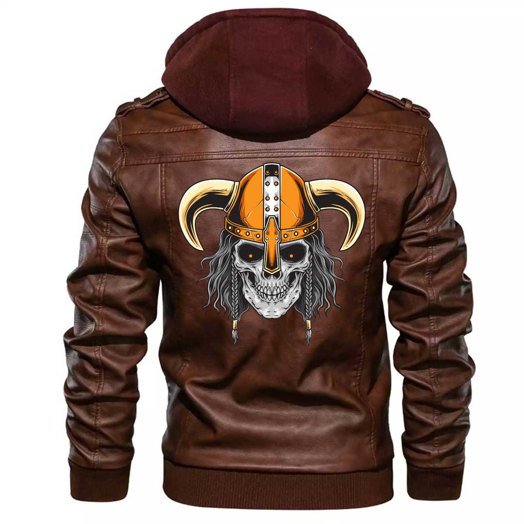 Viking Clothing Viking Bearded Viking Zipper Leather Jacket RLT12 - Wonder Print Shop