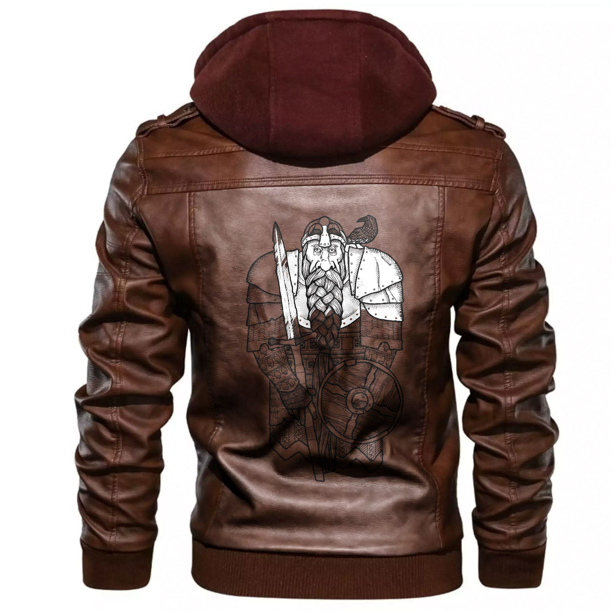 Viking Bearded Warrior Gnome Leather Jacket RLT12 - Wonder Print Shop
