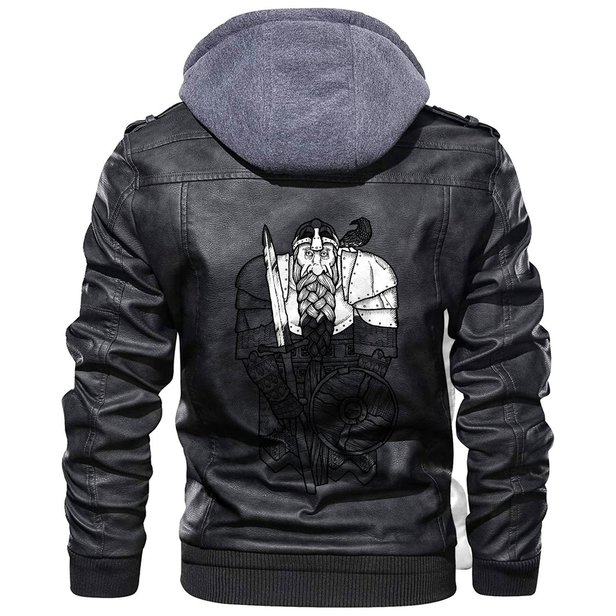 Viking Bearded Warrior Gnome Leather Jacket RLT12 - Wonder Print Shop