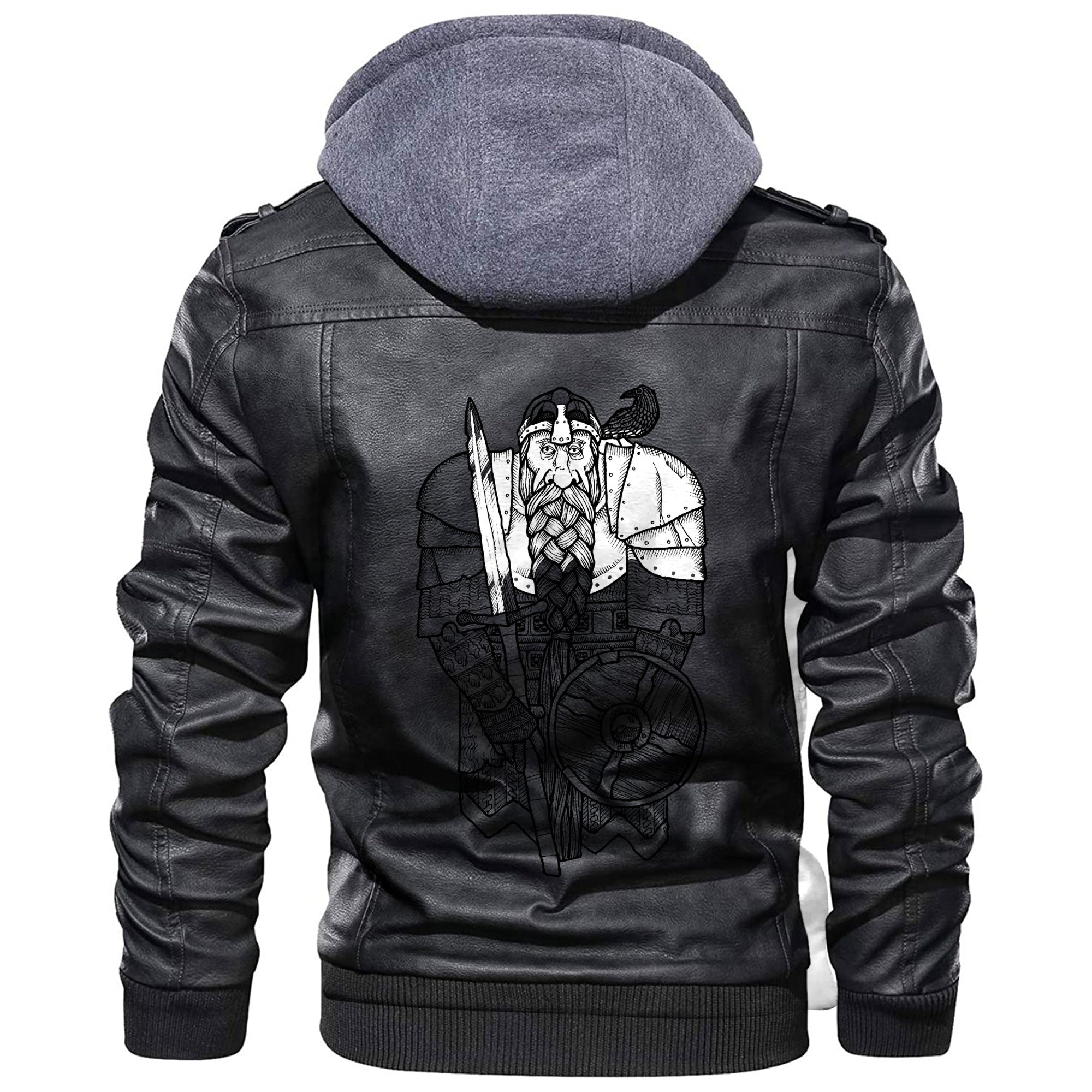 Viking Bearded Warrior Gnome Leather Jacket RLT12 - Wonder Print Shop