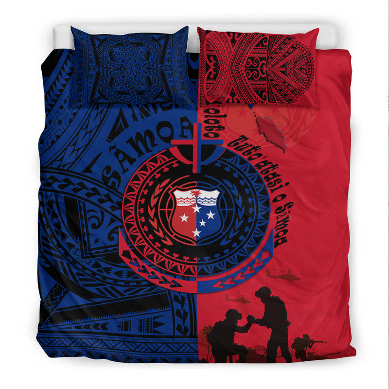 Samoa Independence Day Quotes Bedding Set Military Polynesian Pattern LT9 - Wonder Print Shop