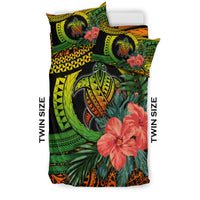 Polynesian Turtle Bedding Set Circle Turtle Hibiscus Reggae LT9 - Wonder Print Shop