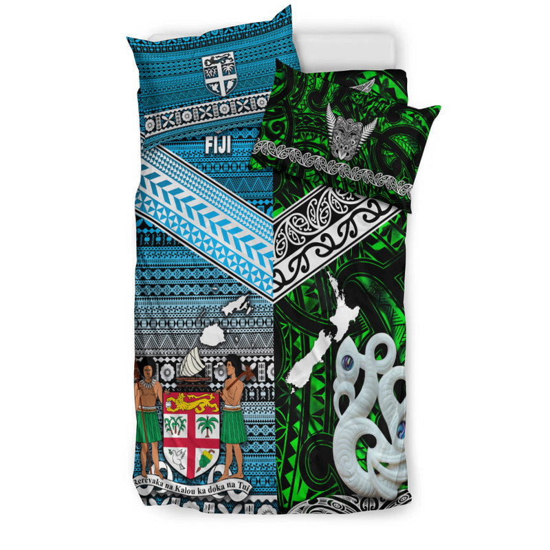 New Zealand and Fiji Bedding Set Together Green LT8 - Wonder Print Shop