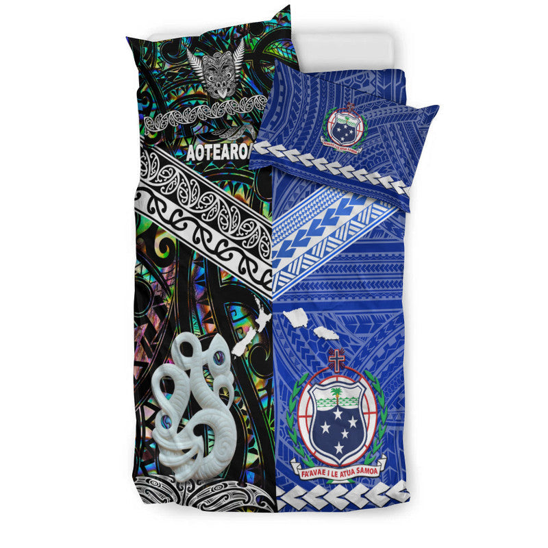 New Zealand and Samoa Bedding Set Together Paua Shell LT8 - Wonder Print Shop