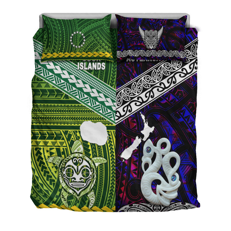 New Zealand and Cook Islands Bedding Set Together Purple LT8 - Wonder Print Shop
