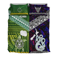 New Zealand and Cook Islands Bedding Set Together Purple LT8 - Wonder Print Shop