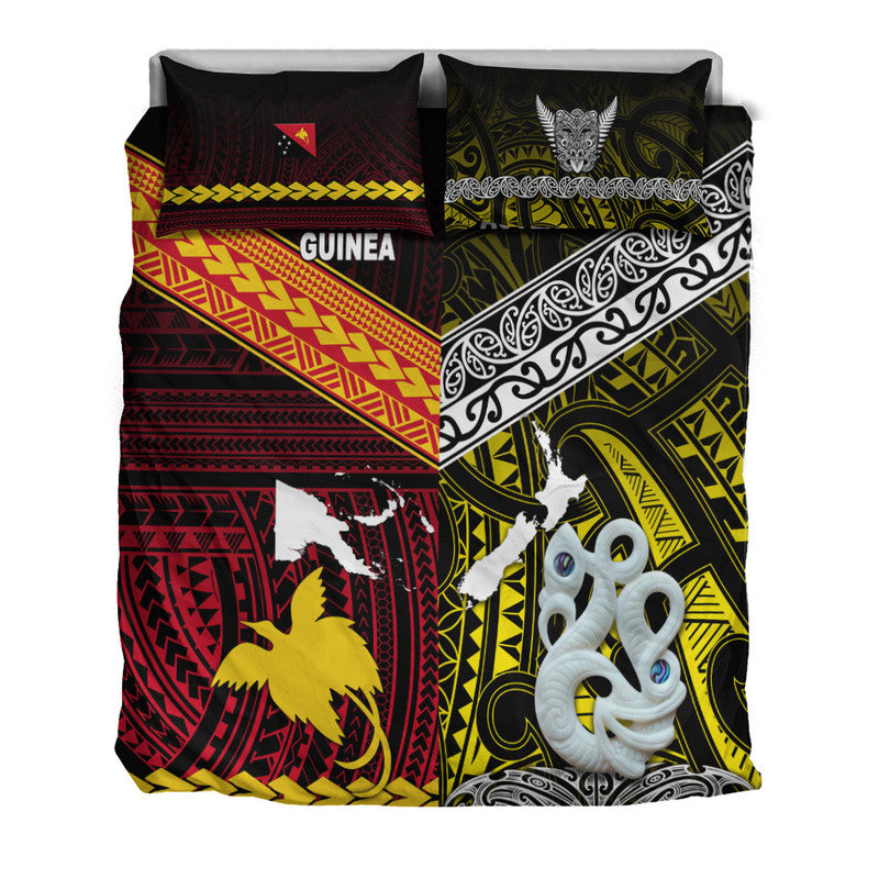 New Zealand and Papua New Guinea Bedding Set Together Yellow LT8 - Wonder Print Shop