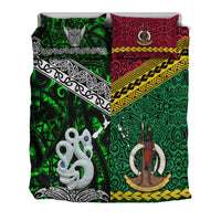 New Zealand and Vanuatu Bedding Set Together Green LT8 - Wonder Print Shop