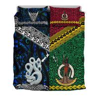 New Zealand and Vanuatu Bedding Set Together Blue LT8 - Wonder Print Shop