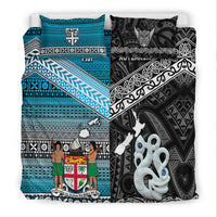 New Zealand and Fiji Bedding Set Together Black LT8 - Wonder Print Shop