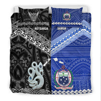 New Zealand and Samoa Bedding Set Together Black LT8 - Wonder Print Shop