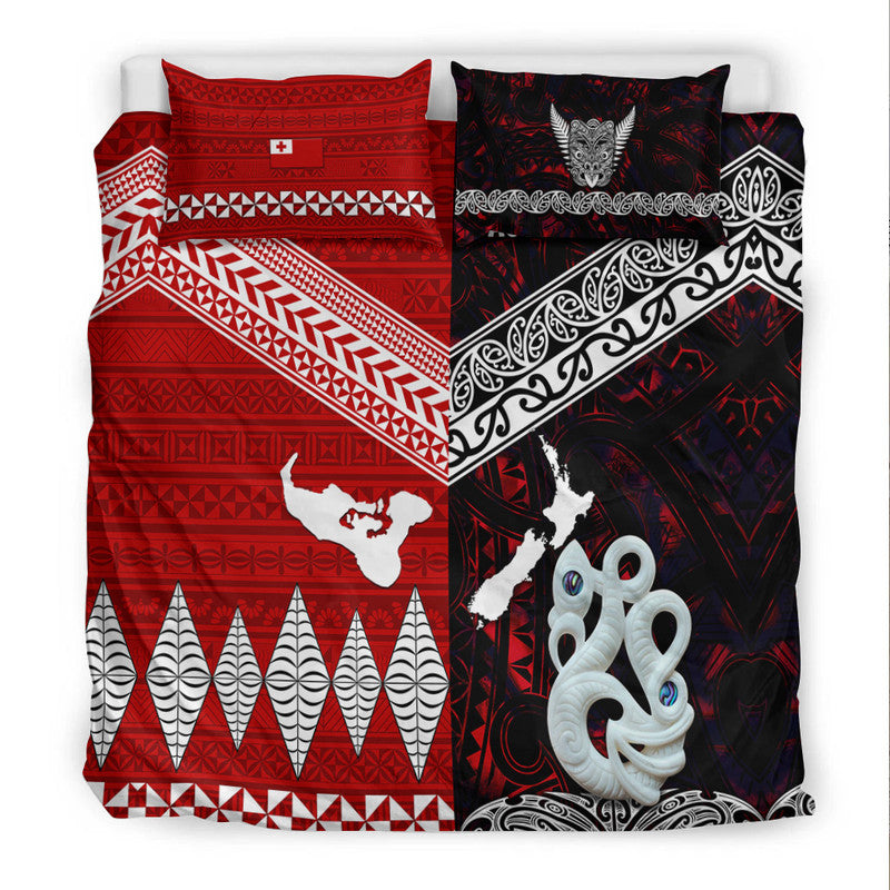 New Zealand and Tonga Bedding Set Together Red LT8 - Wonder Print Shop