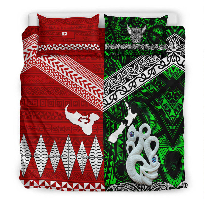 New Zealand and Tonga Bedding Set Together Green LT8 - Wonder Print Shop
