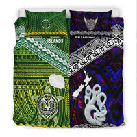 New Zealand and Cook Islands Bedding Set Together Purple LT8 - Wonder Print Shop