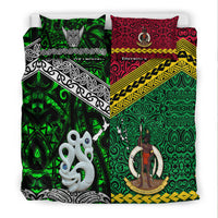 New Zealand and Vanuatu Bedding Set Together Green LT8 - Wonder Print Shop