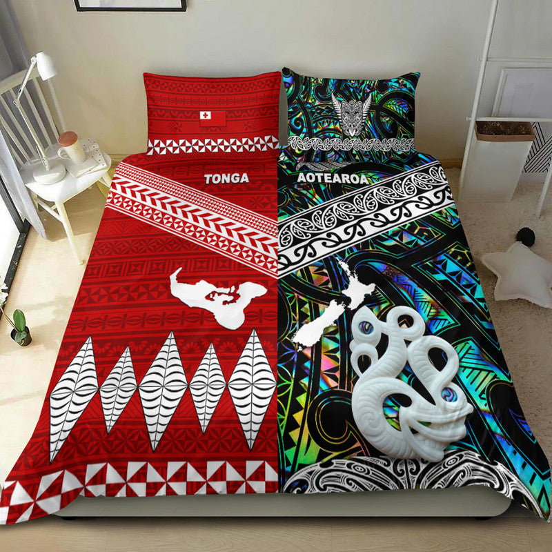 New Zealand and Tonga Bedding Set Together Paua Shell LT8 - Wonder Print Shop