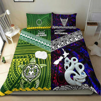 New Zealand and Cook Islands Bedding Set Together Purple LT8 - Wonder Print Shop