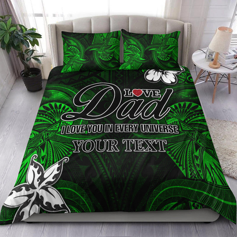 custom-personalised-polynesian-fathers-day-bedding-set-i-love-you-in-every-universe-green