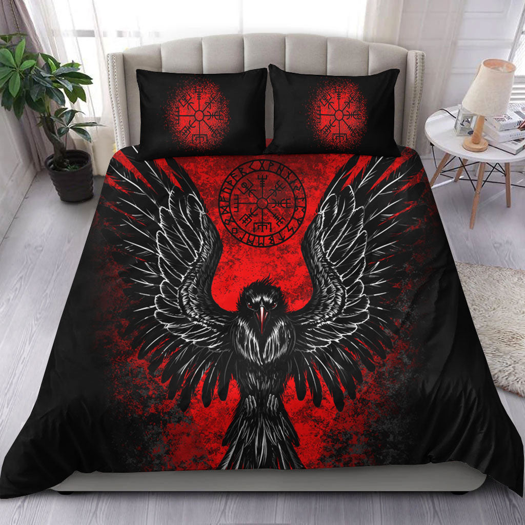 Viking Bedding Set Viking Raven Vegvisir RLT12 - Wonder Print Shop