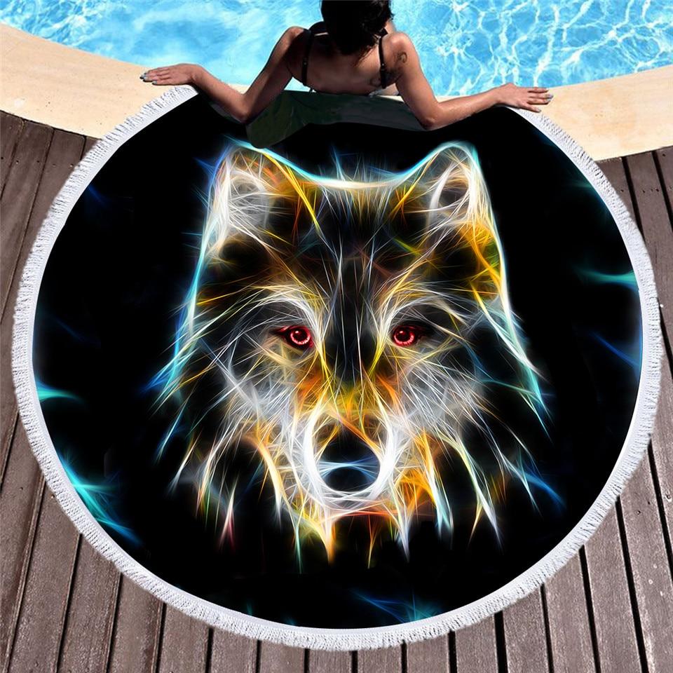3d-wolf-face-large-round-native-american-beach-towel-tassels