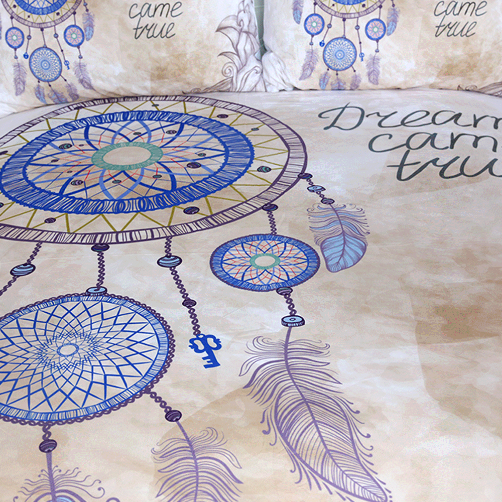 Queen Feathers Dreamcatcher Native American Bedding Set LT10 - Wonder Print Shop