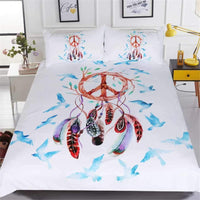 Dreamcatcher Watercolor Peace Native American Bedding Set LT10 - Wonder Print Shop