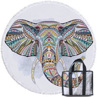 Elephant Tassel Floral Native American Indian Beach Towel LT10 - Wonder Print Shop