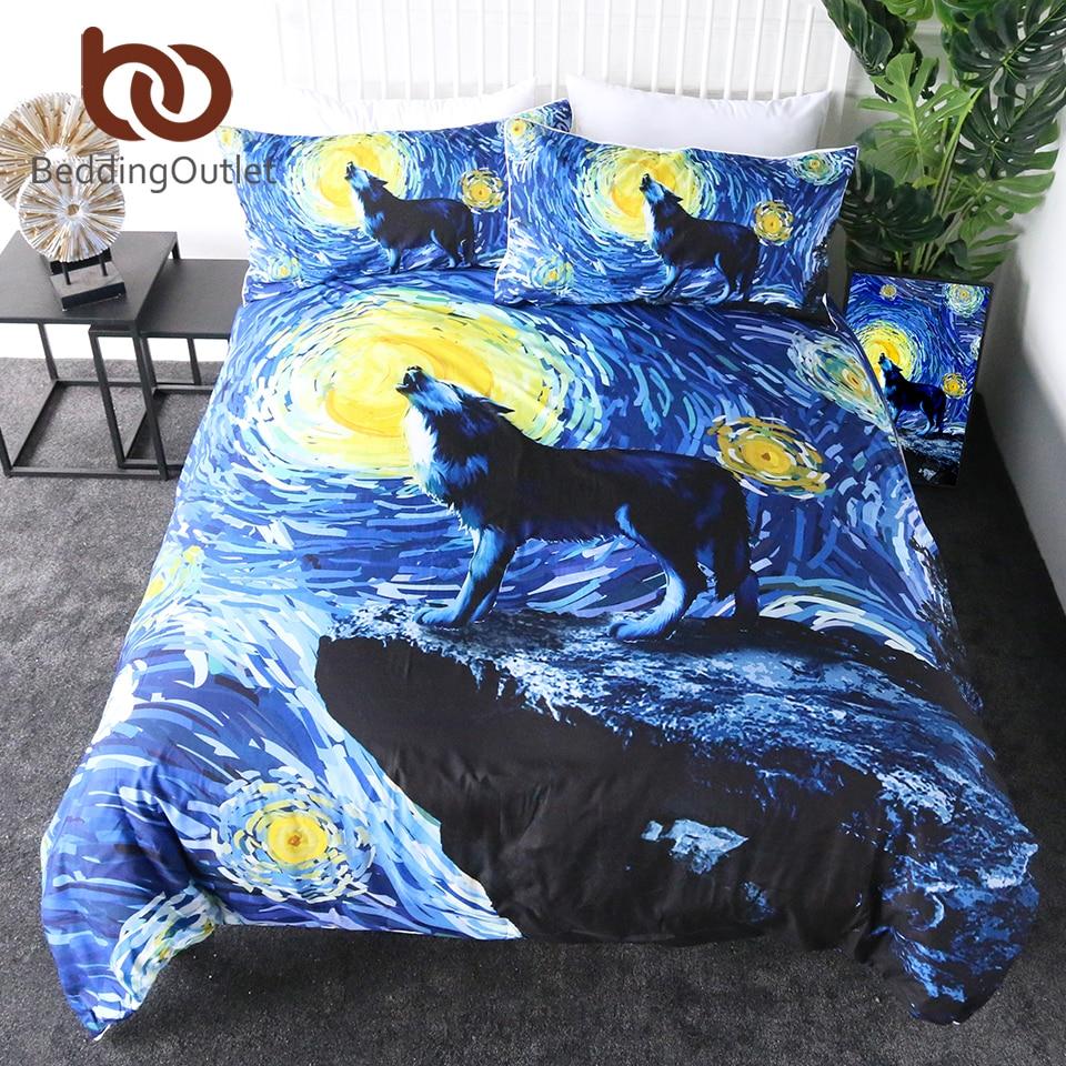 Howling Wolf Native American Bedding Set LT10 - Wonder Print Shop