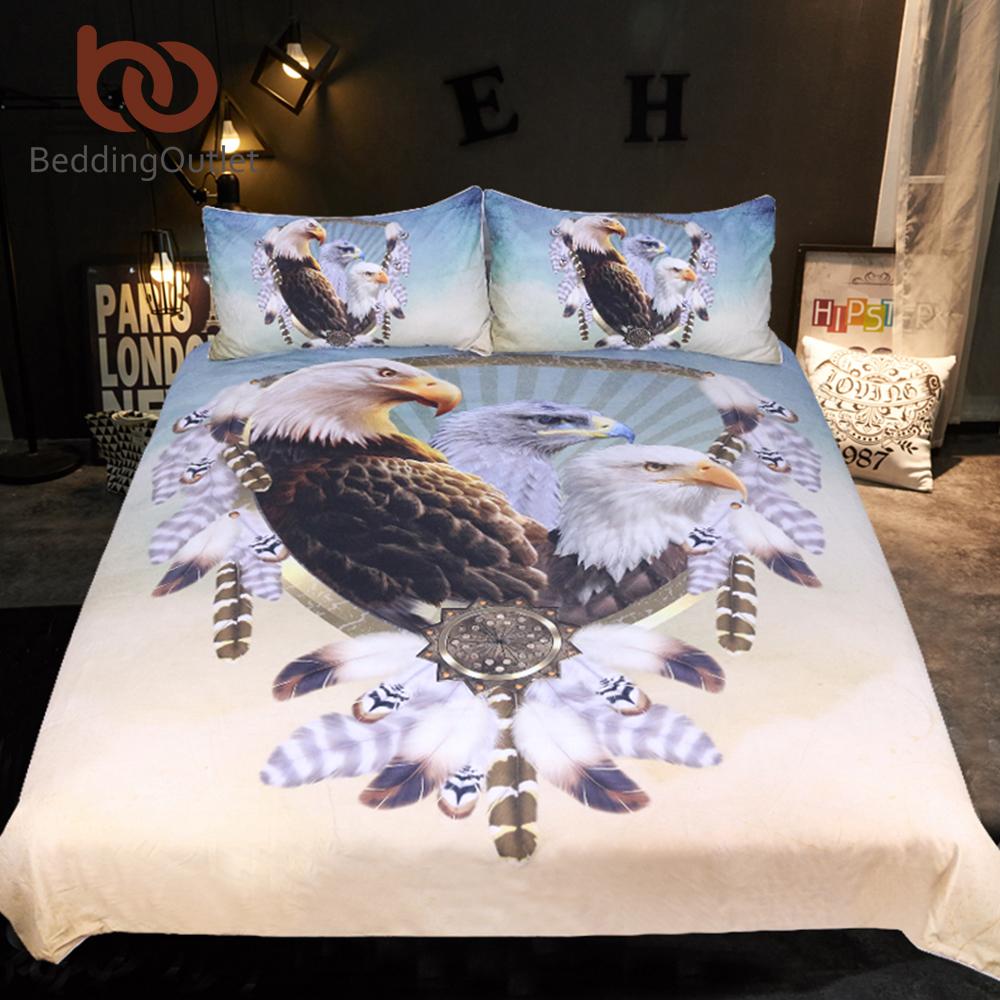 Three Eagles Dreamcatcher Native American Bedding Set LT10 - Wonder Print Shop