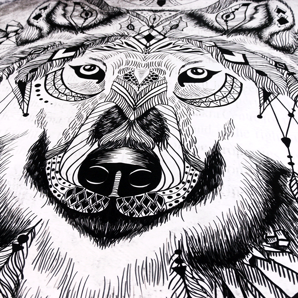 Tribal Wolf Dreamcatcher Native American Bedding Set LT10 - Wonder Print Shop