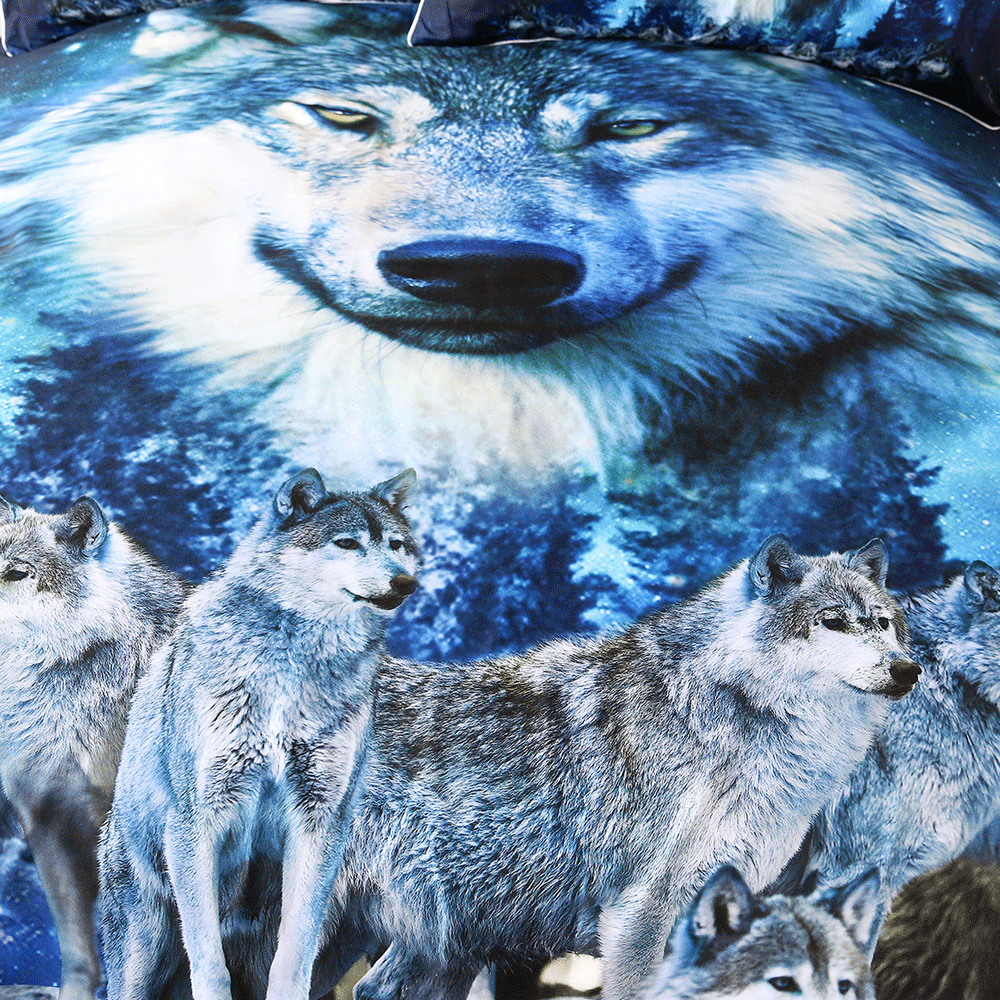 Wolves and Night Forest Native American Bedding Set LT10 - Wonder Print Shop
