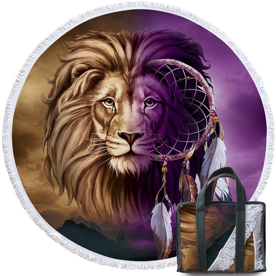 Half Wolf Native American Beach Towel LT10 - Wonder Print Shop