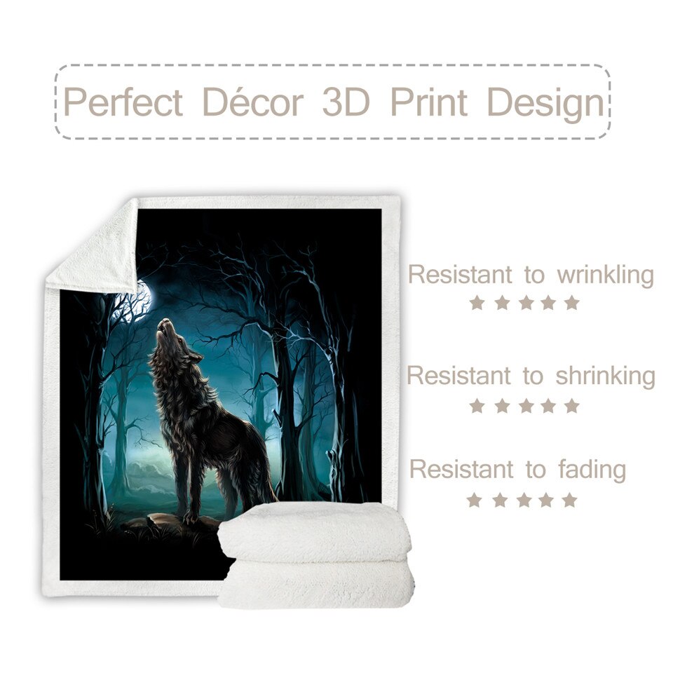 wolf-sherpa-blanket-animal-wolves-custom-blanket-forest-3d-printed