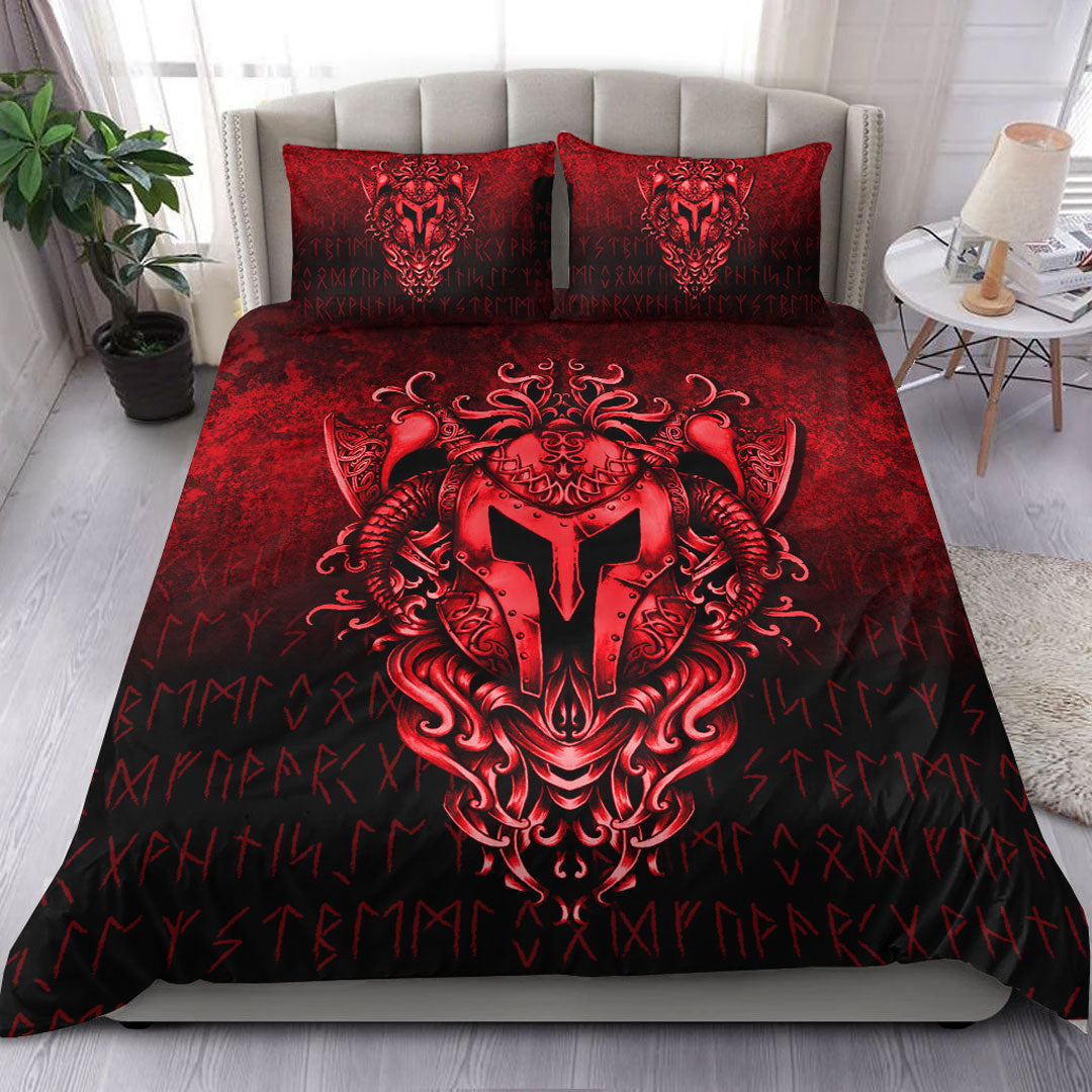 Viking Bedding Set The Armor Of Viking Red Version Bedding Set RLT12 - Wonder Print Shop