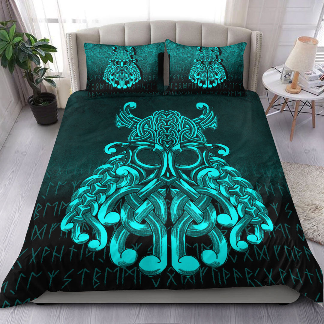 Viking Bedding Set Vikings Odin Valhalla Cyan Version Bedding Set RLT12 - Wonder Print Shop