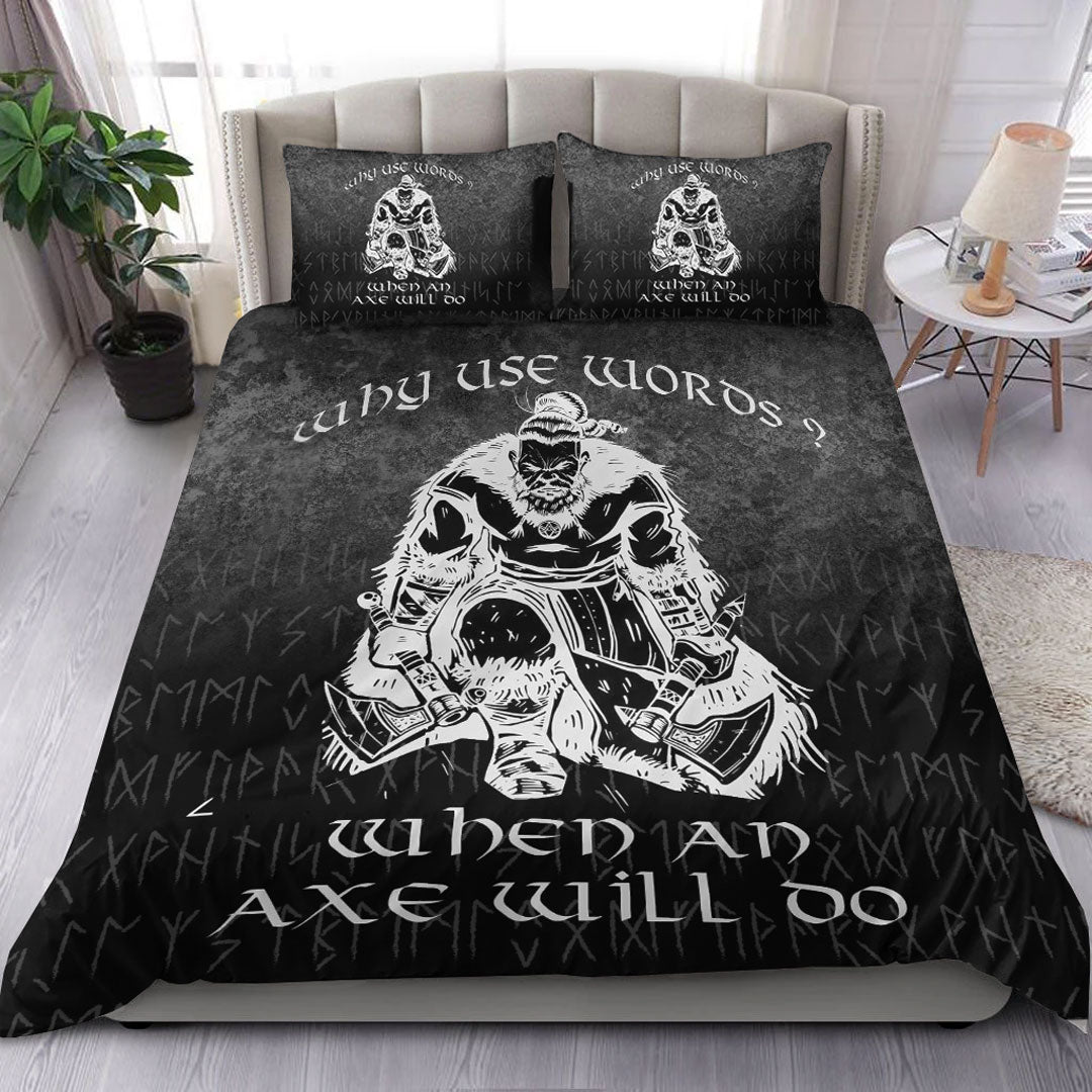 Viking Bedding Set Why Use Words? When An Axe Will Do Bedding Set RLT12 - Wonder Print Shop