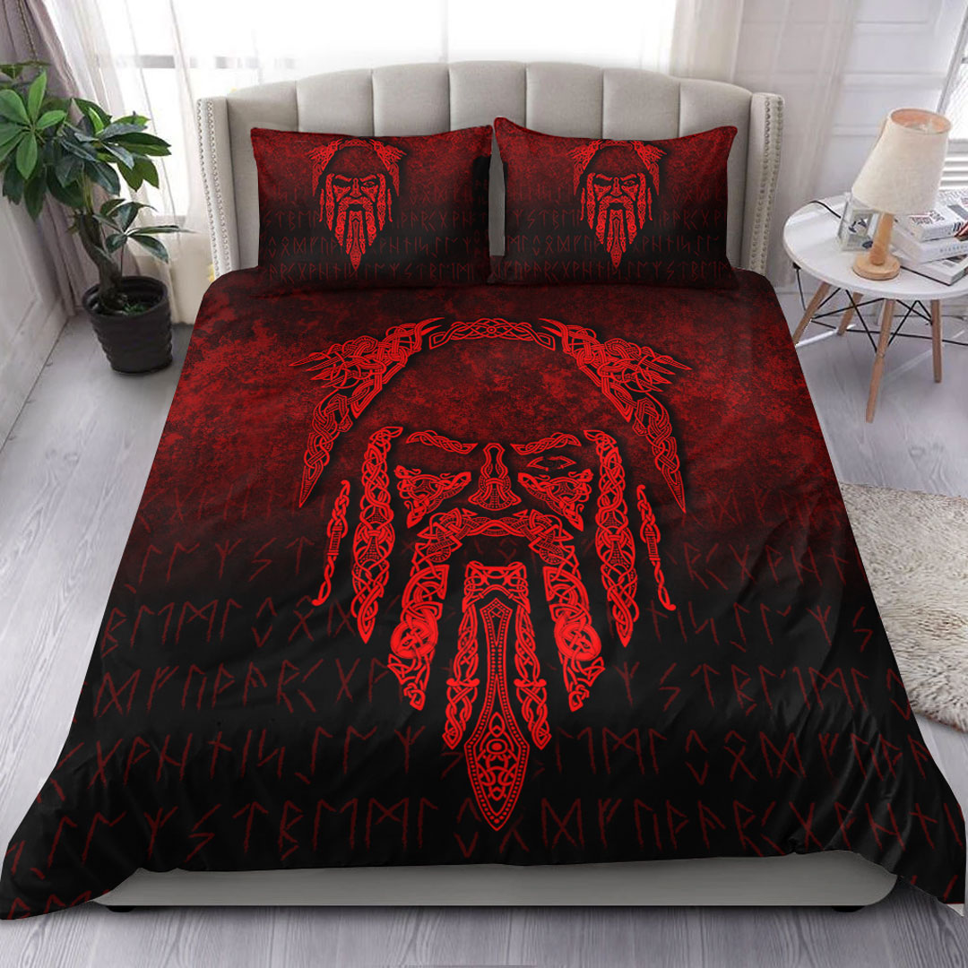 Viking Bedding Set Eye of Odin Red Version Bedding Set RLT12 - Wonder Print Shop