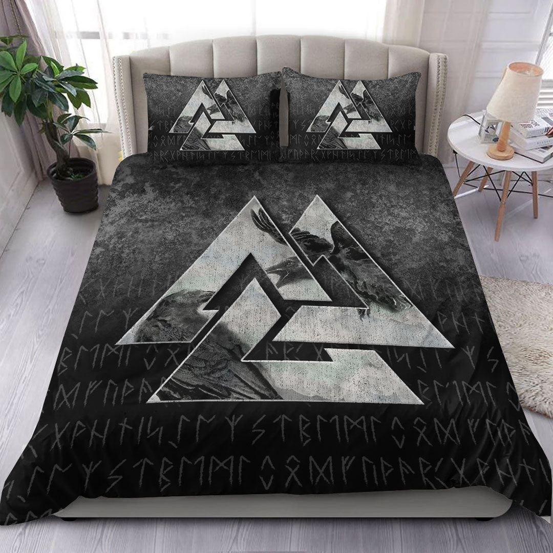 Viking Bedding Set Huginn Muninn Ravens from Odin Viking Bedding Set RLT12 - Wonder Print Shop