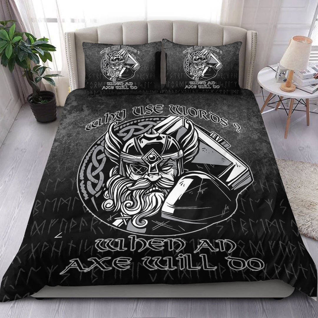 Viking Bedding Set Why Use Words? When An Axe Will Do Bedding Set RLT12 - Wonder Print Shop