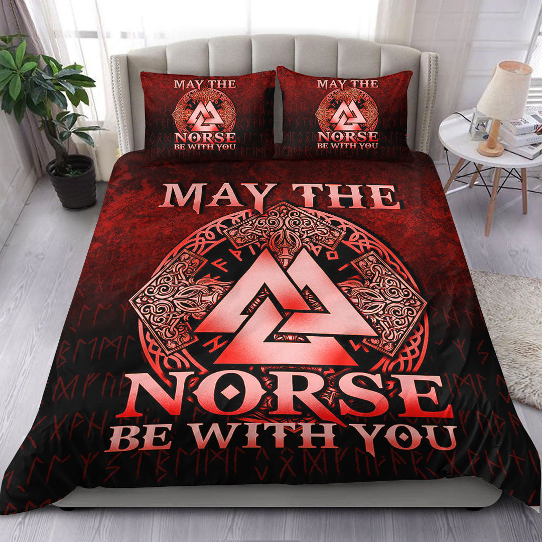 Viking Bedding Set May The Norse Be With You Viking Red Version Bedding Set RLT12 - Wonder Print Shop