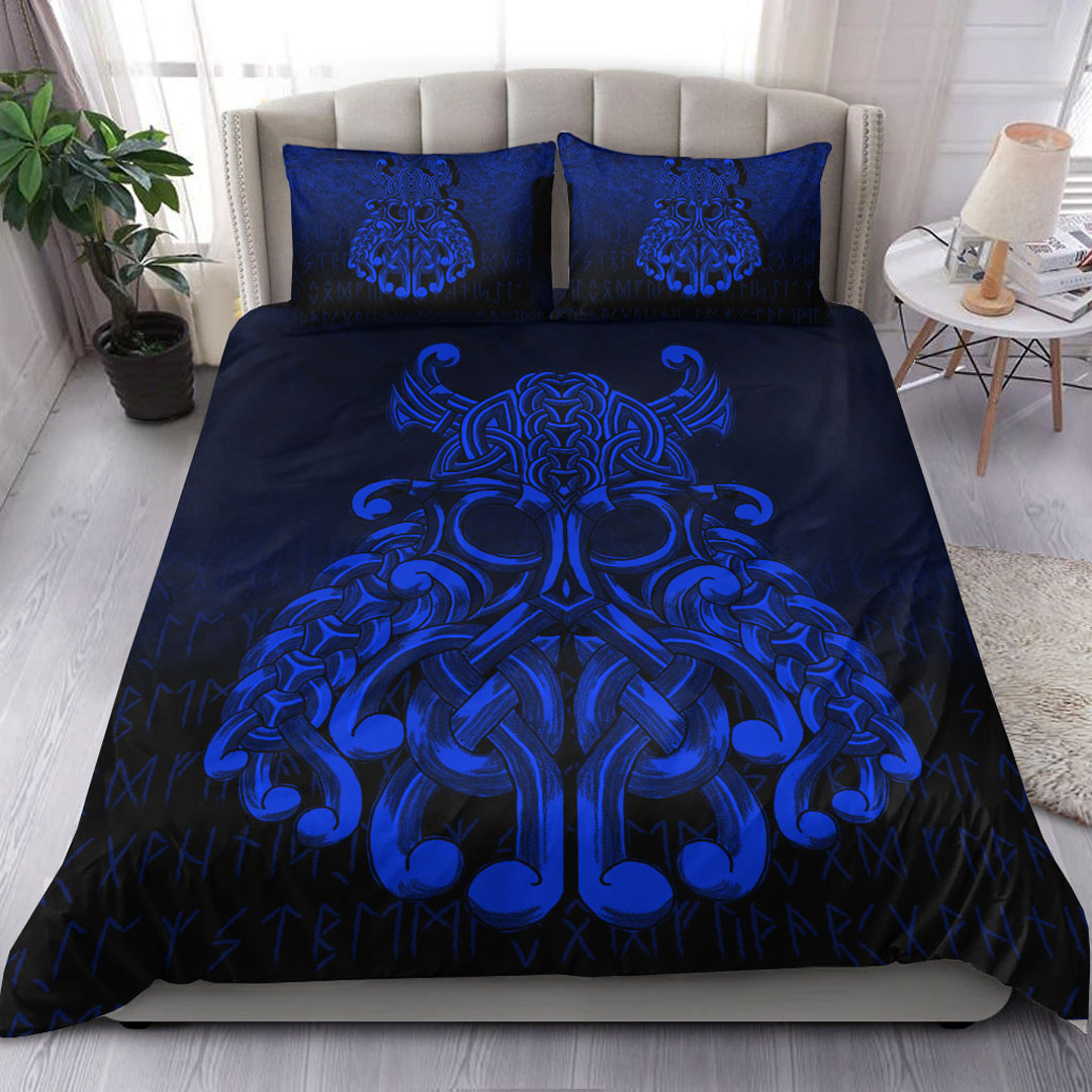 Viking Bedding Set Vikings Odin Valhalla Blue Version Bedding Set RLT12 - Wonder Print Shop